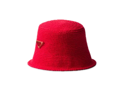 PRADA Crochet Bucket Hat "Red"