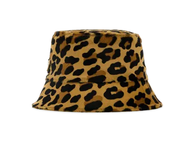PRADA Women's Printed Calf Hair Bucket Hat "Animal Print"