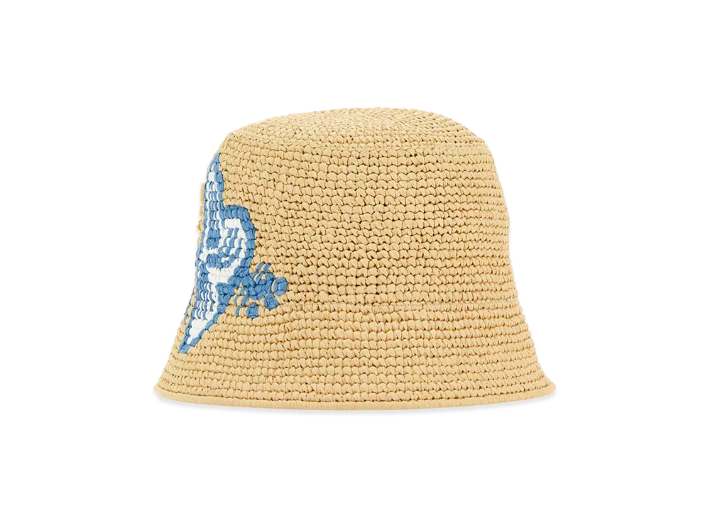 PRADA Women's Raffia Bucket Hat "Beige"