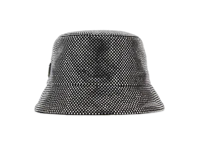 PRADA Women's Embellished Fabric Bucket Hat "Black"