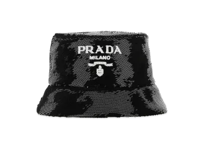 PRADA Women's Sequins Bucket Hat "Black"