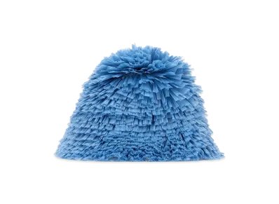 PRADA Women's Embellished Raffia Bucket Hat "Light Blue"