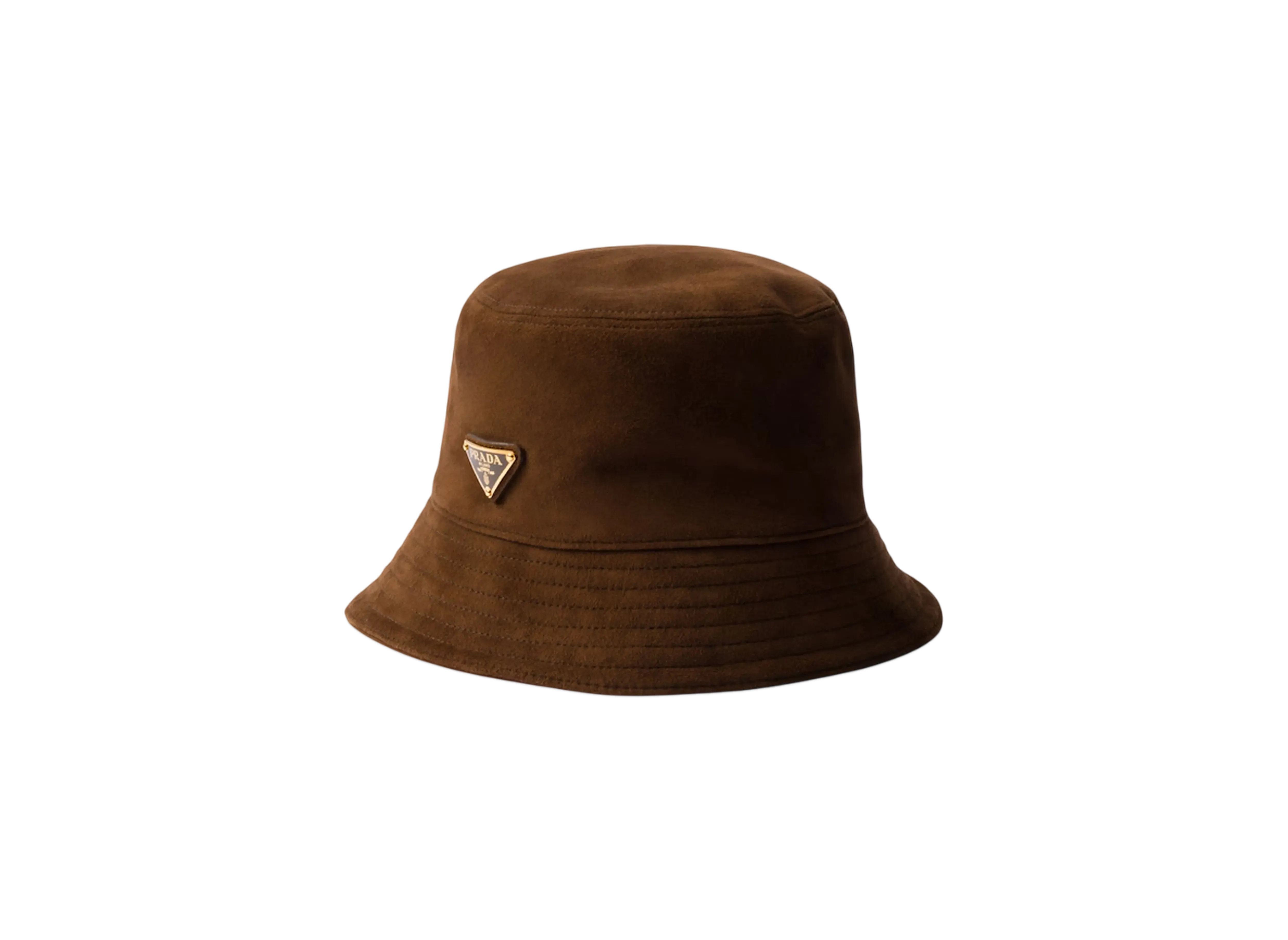PRADA Suede Bucket Hat "Dark Brown"