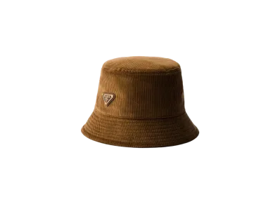 PRADA Corduroy Bucket Hat "Brown"