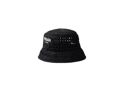 PRADA Crochet Bucket Hat "Black"