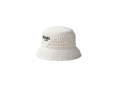 PRADA Crochet Bucket Hat "White"