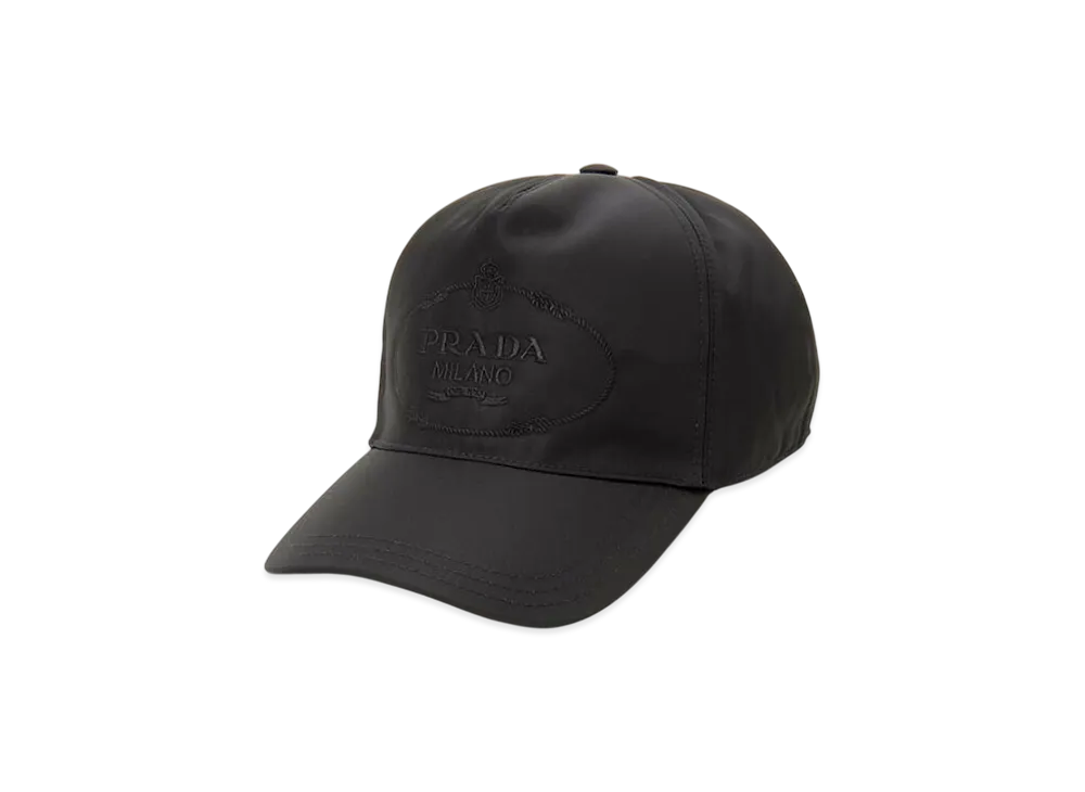 PRADA Womens Black Size L Logo Cap "Black"