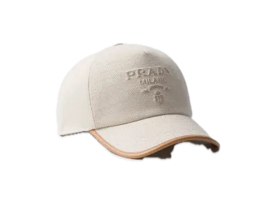 PRADA Linen-Blend Baseball Cap "Natural"
