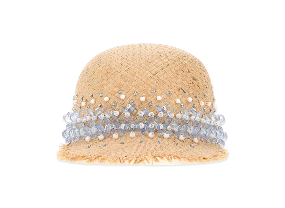PRADA Women's Rafia Baseball Cap "Beige"