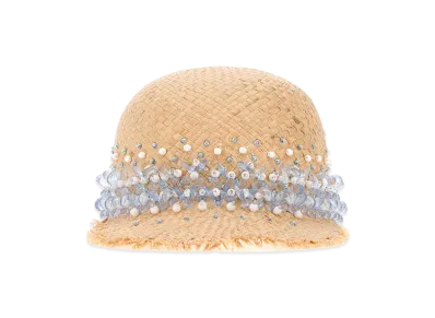 PRADA Women's Rafia Baseball Cap "Beige"