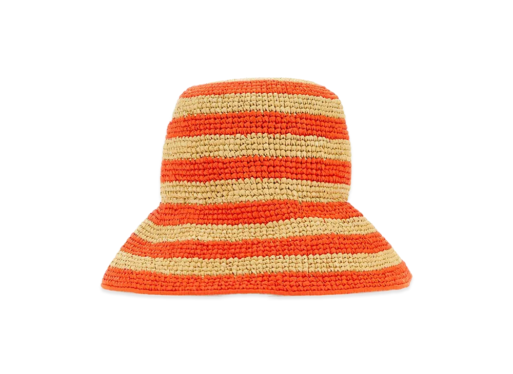 PRADA Women's Embroideraffia Bucket Hat "Beige"