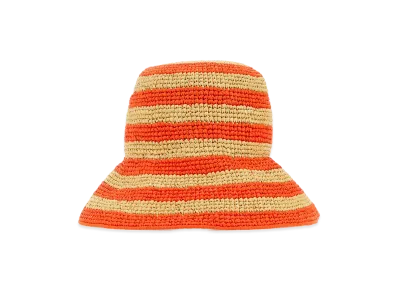 PRADA Women's Embroideraffia Bucket Hat "Beige"