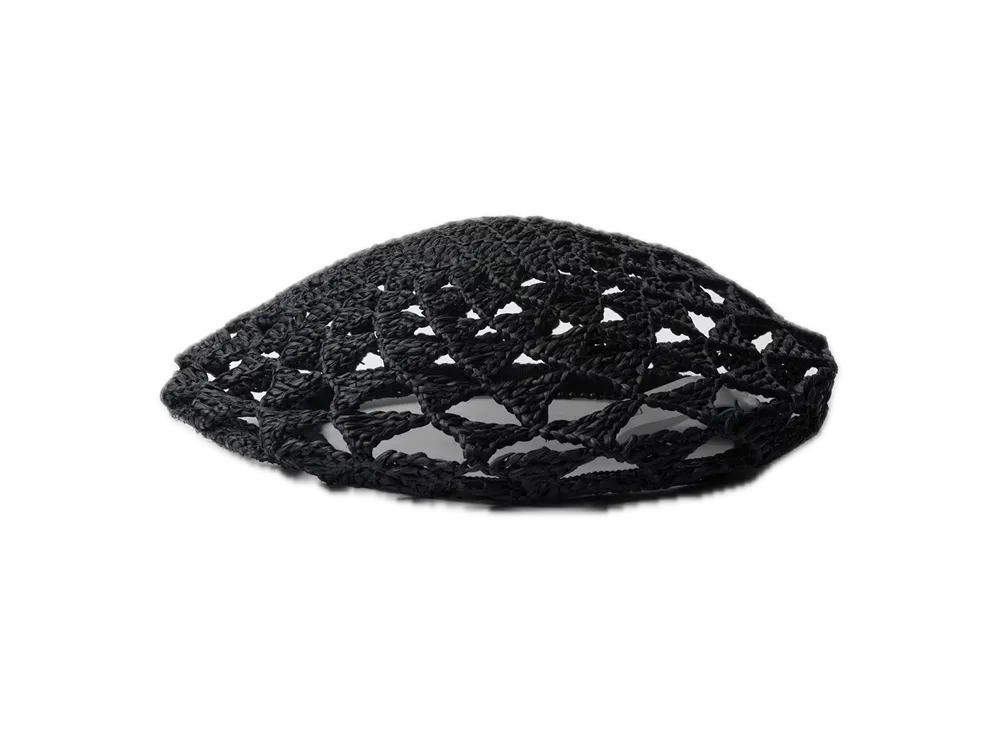 PRADA Crochet Beret "Black/Beige"