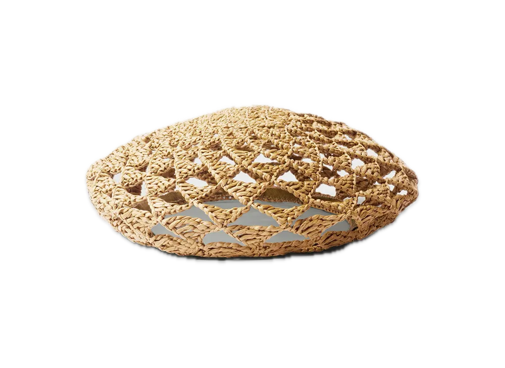 PRADA Crochet Beret "Beige/Black"