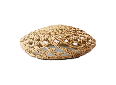 PRADA Crochet Beret "Beige/Black"