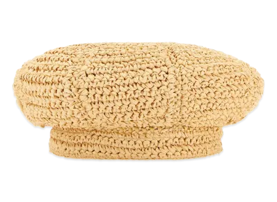 PRADA Women's Rafia Baker Boy Hat "Beige"
