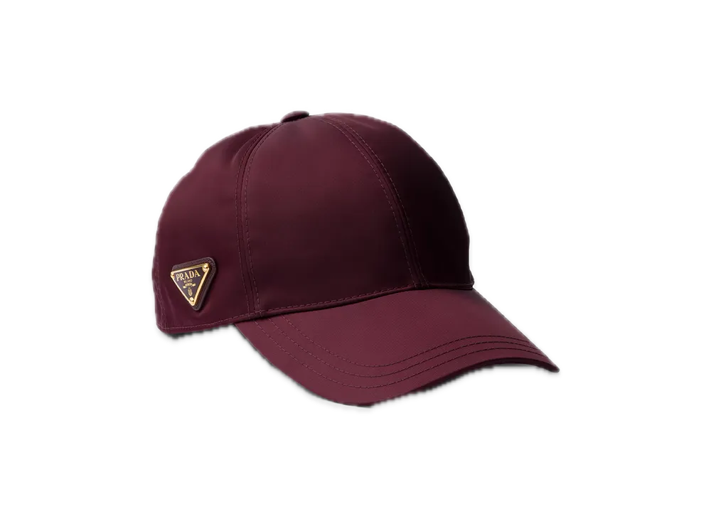 PRADA Re-Nylon Baseball Cap "Bordeaux"