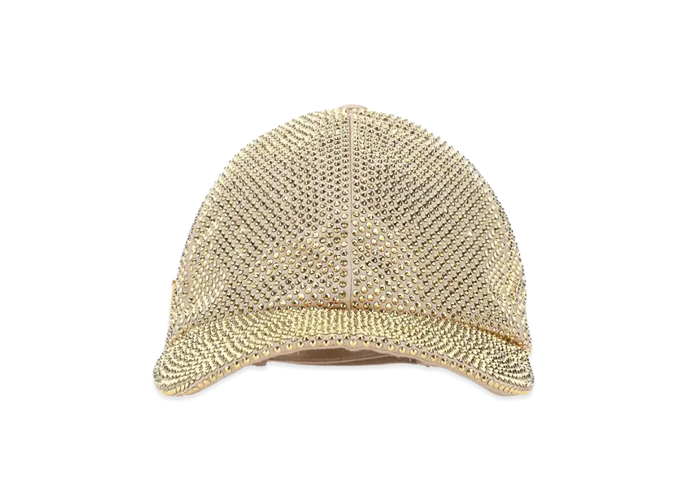 PRADA Women's Embellished Duchesse Baseball Cap "Gold"