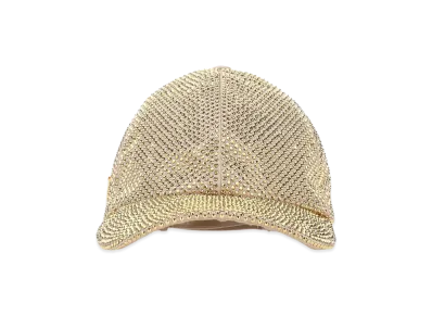 PRADA Women's Embellished Duchesse Baseball Cap "Gold"