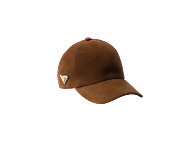 PRADA Suede Baseball Cap "Dark Brown"
