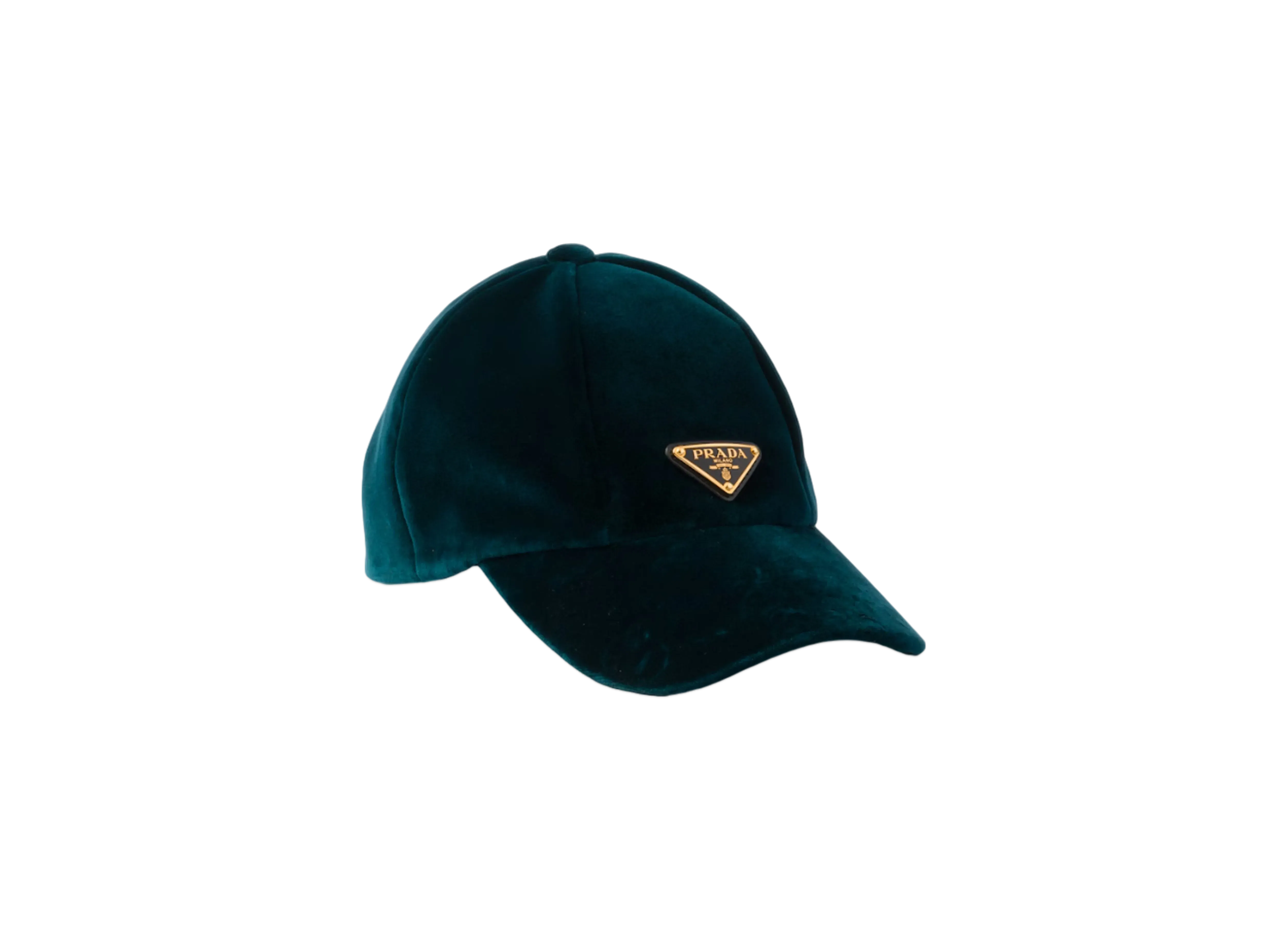 PRADA Velvet Baseball Cap "Dark Green"