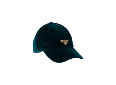 PRADA Velvet Baseball Cap "Dark Green"