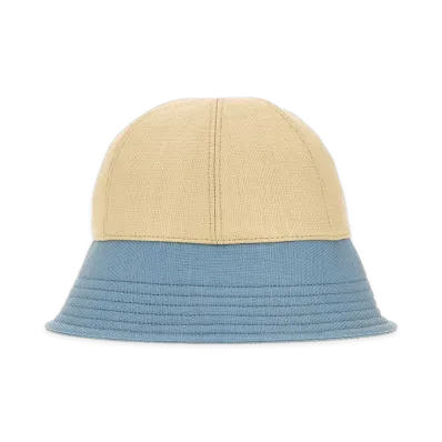 PRADA Women's Two-Tone Canvas Bucket Hat "Tan/Astral Blue"