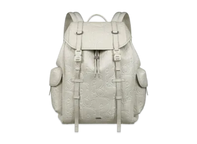Dior Hit the Road Backpack with Flap Dior Gravity Outline Leather and Grained Calfskin "Beige"