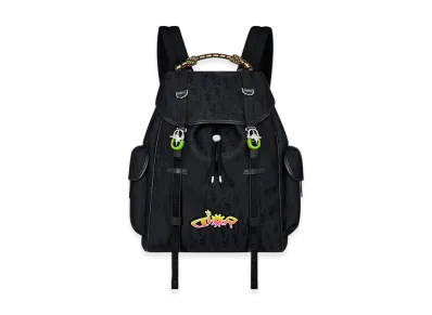 Dior x Lewis Hamilton Dior Hit the Road Backpack in Dior Oblique Nylon & Leather-Effect Technical Fabric "Black/Multicolor"