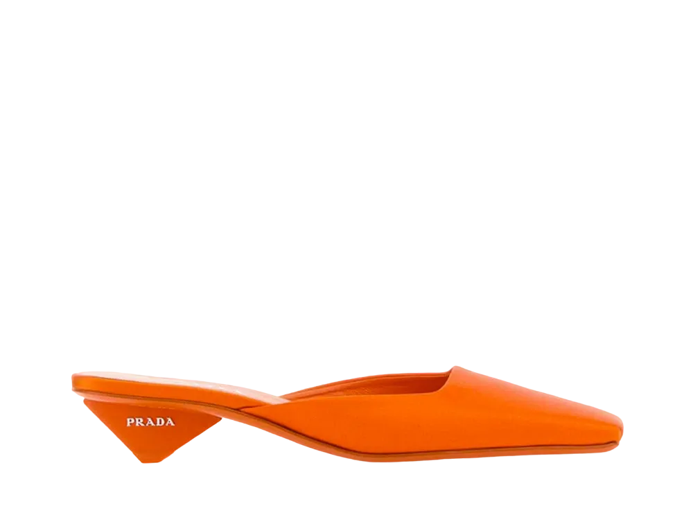 PRADA WMNS Satin Mules "Orange"
