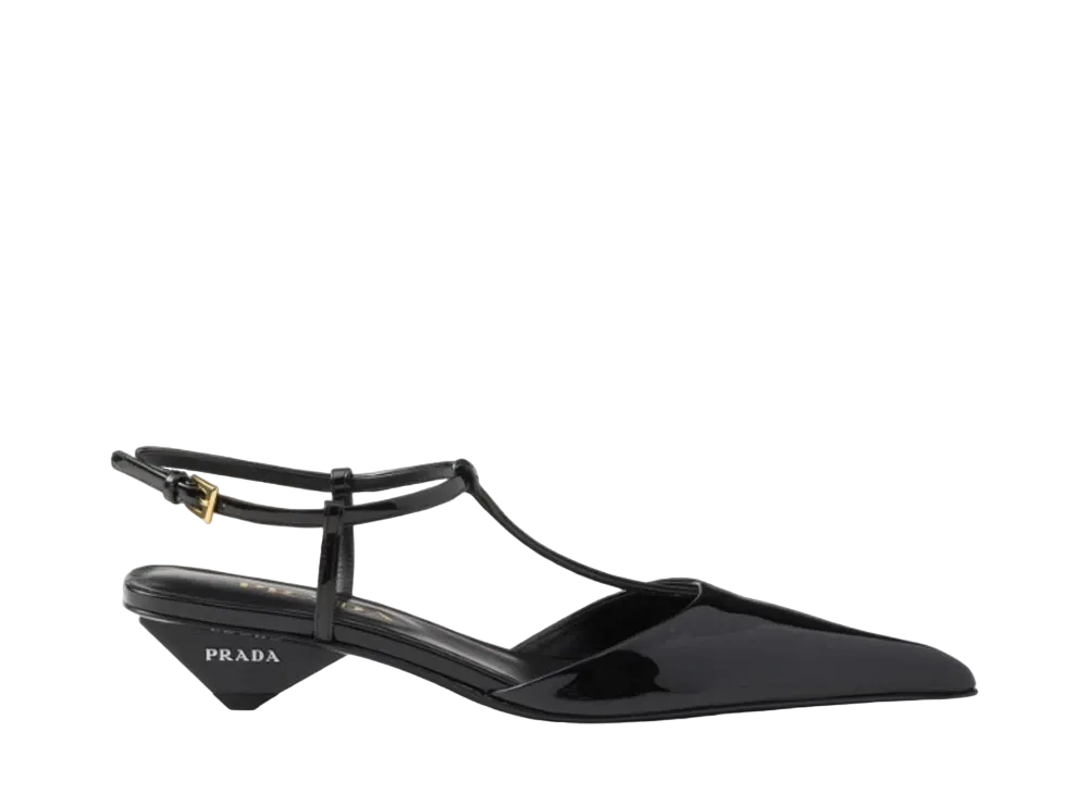 PRADA Women's Patent Leather Slingback Pumps "Black"