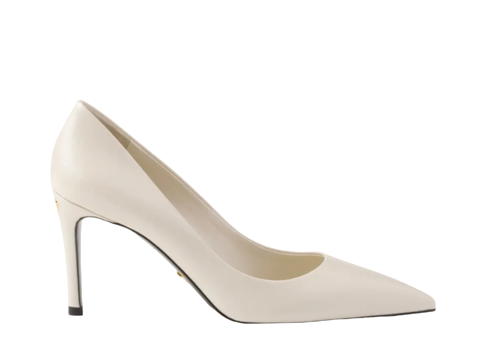 PRADA Women's Patent Saffiano Leather Pumps "Ivory"