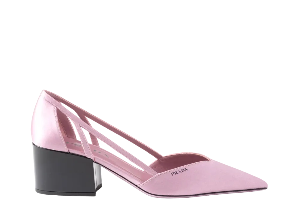 PRADA Women's Satin Cut-Out Pumps "Pink"