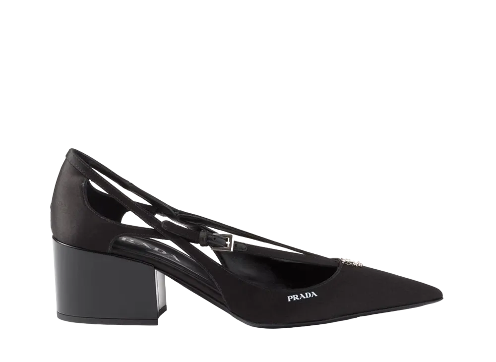 PRADA Women's Satin Cut-Out Pumps "Black"