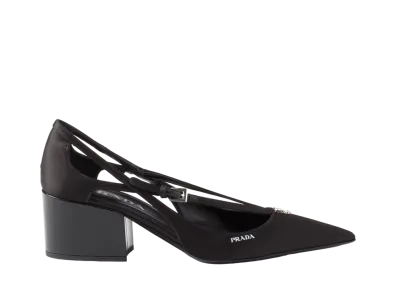 PRADA Women's Satin Cut-Out Pumps "Black"