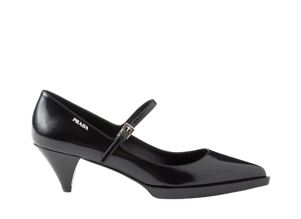 PRADA Women's Brushed Leather Pumps "Black"