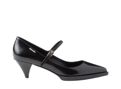 PRADA Women's Brushed Leather Pumps "Black"