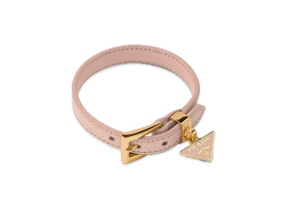 PRADA Saffiano Leather Bracelet "Pink Beige"