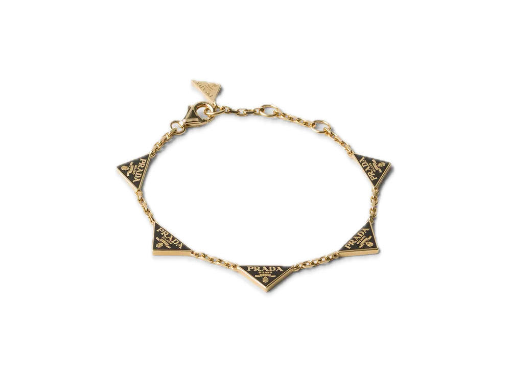 PRADA Enamel Metal Bracelet "Black/Gold"