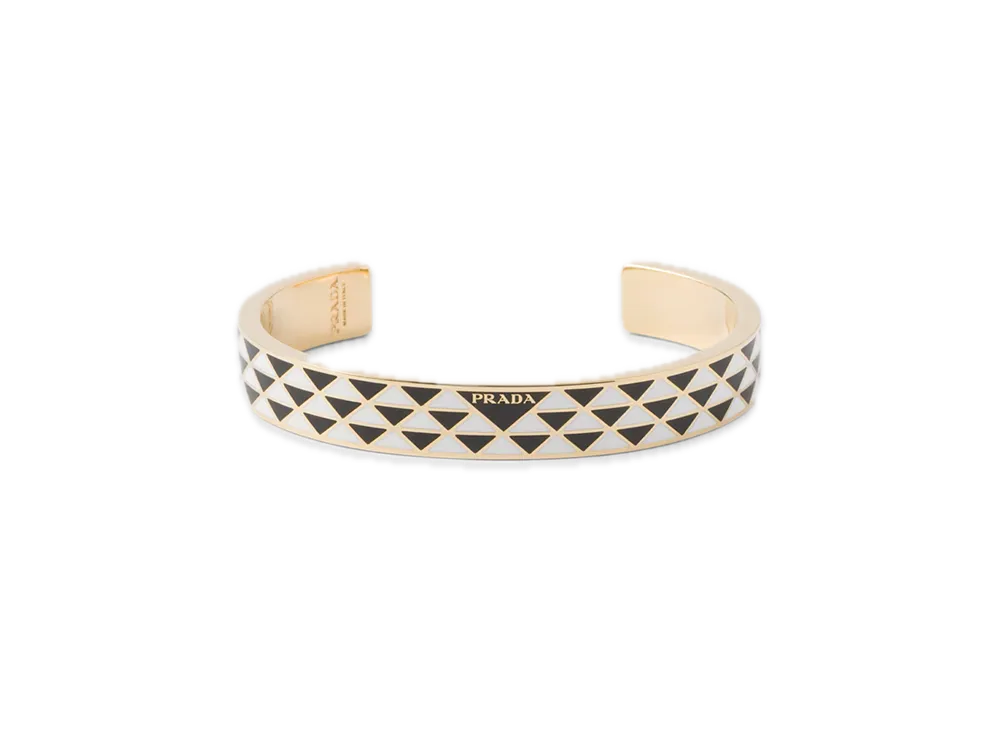 PRADA Enamel Metal Bracelet "Black/White"