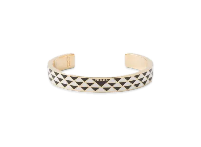 PRADA Enamel Metal Bracelet "Black/White"