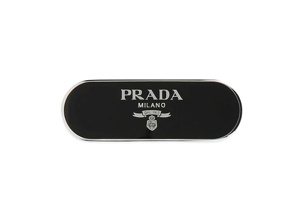 PRADA Women's Logo Hair Clip "Black"