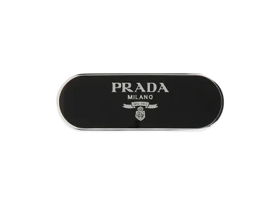 PRADA Women's Logo Hair Clip "Black"
