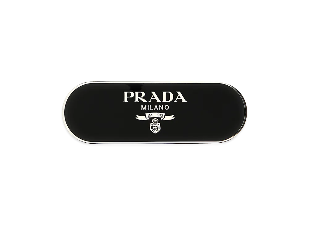 PRADA Women's Logo Hair Clip "Black"