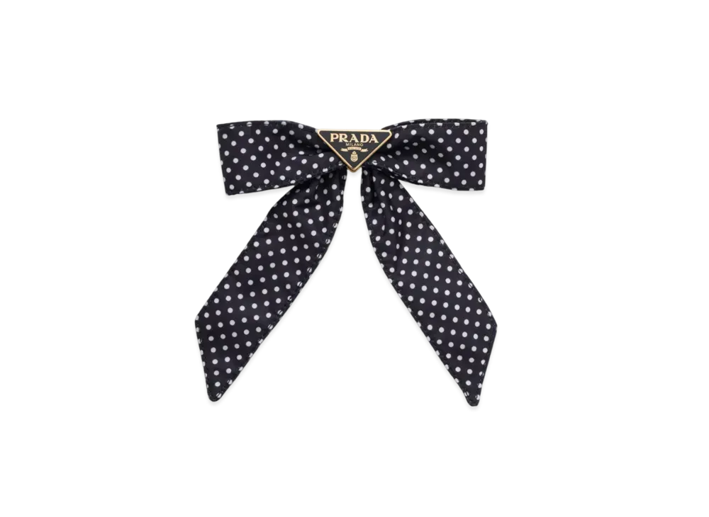 PRADA Printed Re-Nylon Hair Clip "Navy"