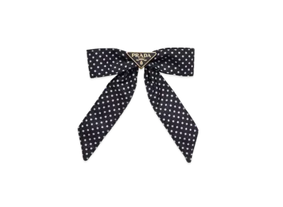 PRADA Printed Re-Nylon Hair Clip "Navy"