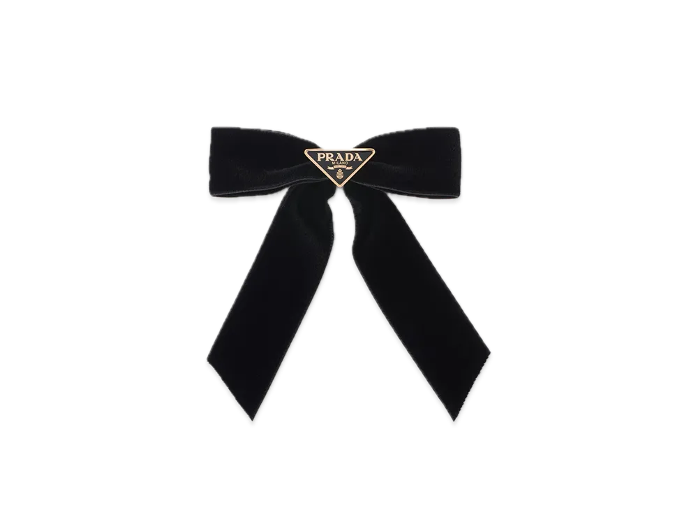 PRADA Velvet Hair Clip "Black"