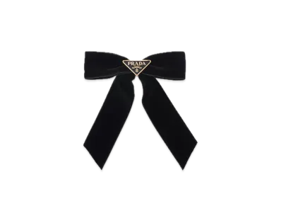 PRADA Velvet Hair Clip "Black"