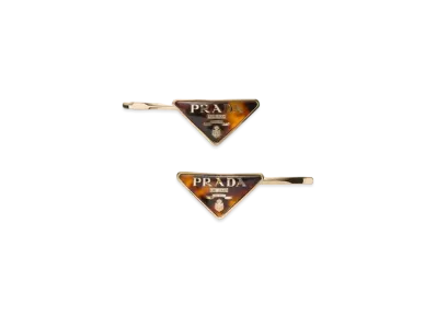PRADA Plexiglas and Metal Barrette "Honey/Tortoiseshell"