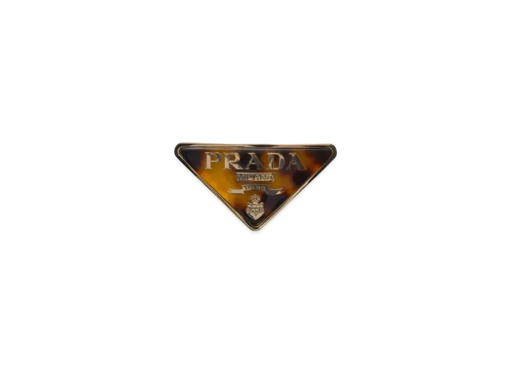 PRADA Plexiglas and Metal Hair Clip "Honey/Tortoiseshell"